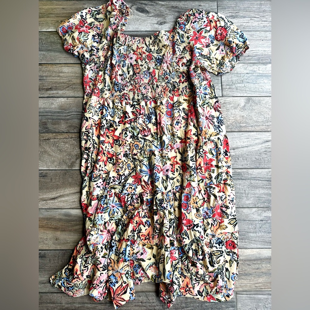 Sonoma Goods for Life Women's Multicolor Tropical Tiered Dress Sz 4x